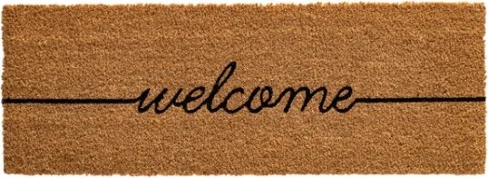 Bejárati szőnyeg 26 x 75 cm kókusz Welcome lábtörlő