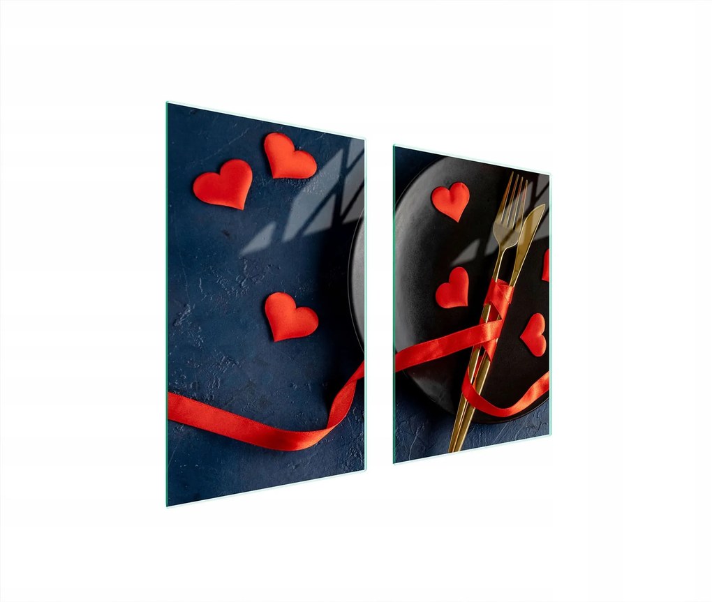 Üveg Konyhai Védőlap 65x52 Szív Edzett Üveg