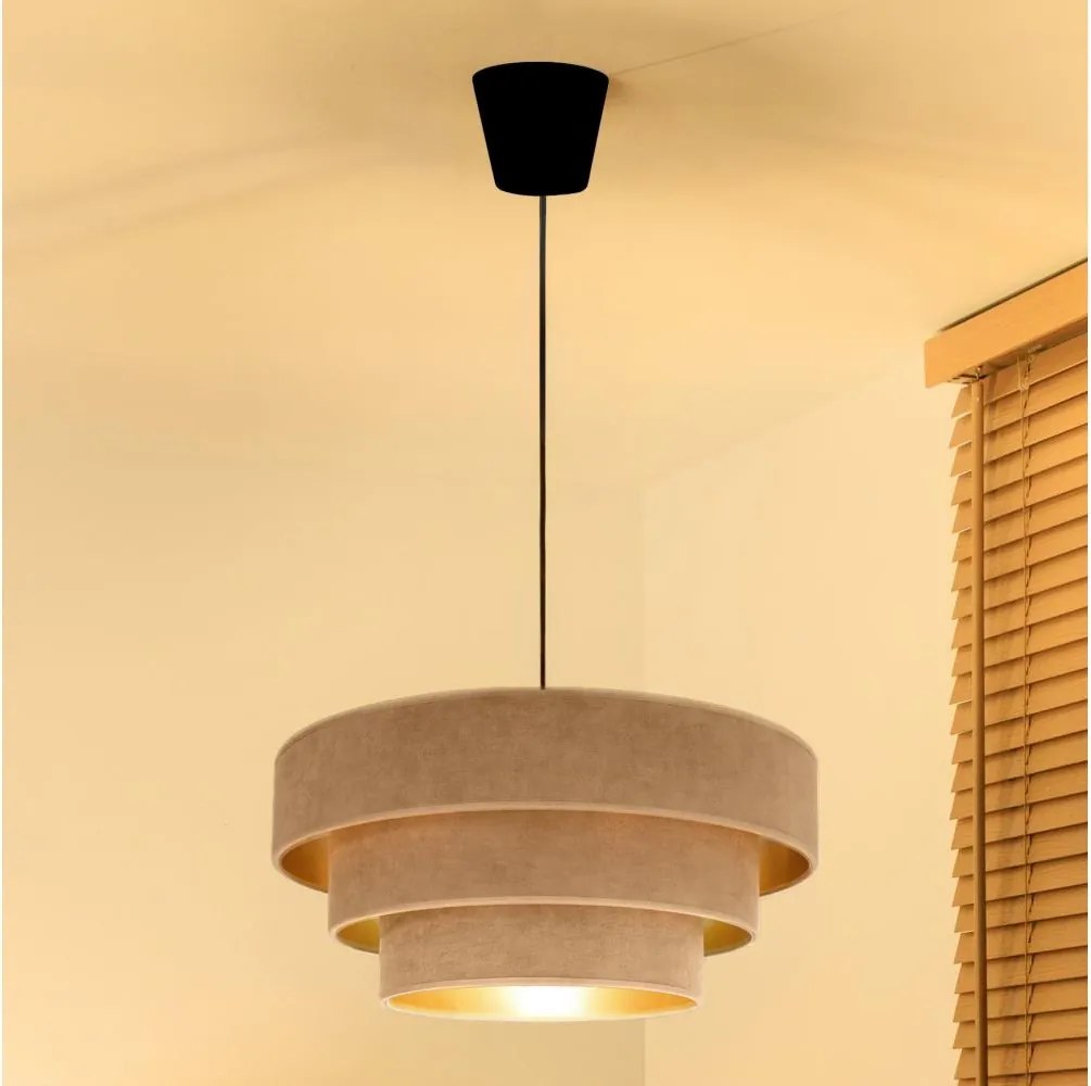 BRILAGI - LUNETA függeszték kábellel 1xE27/60W/230V, átm. 40 cm, bézs/arany