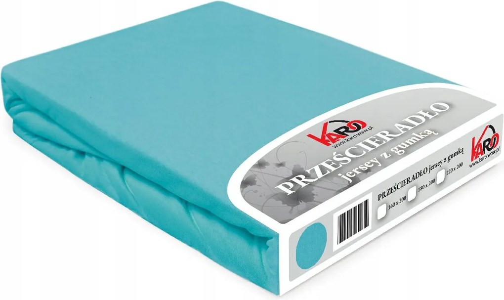 Gumis jersey lepedő 180x200 türkiz Constance Karo