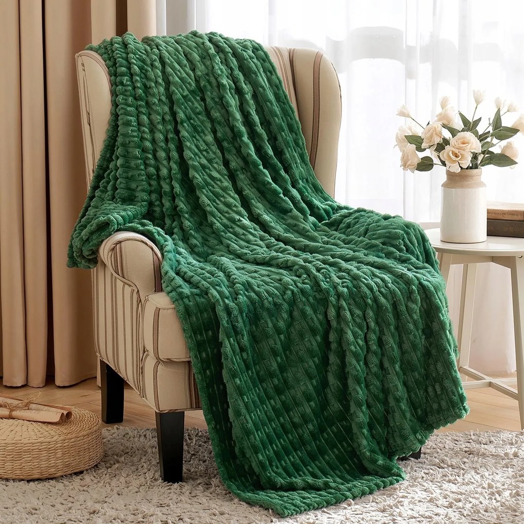 Miulee Kétoldalas Flanel takaró 125 cm x 150 cm Puha Bársonyos Fehér