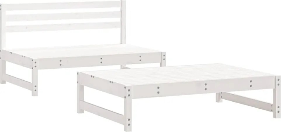 vidaXL 2 részes fehér tömör fenyőfa kerti ülőgarnitúra