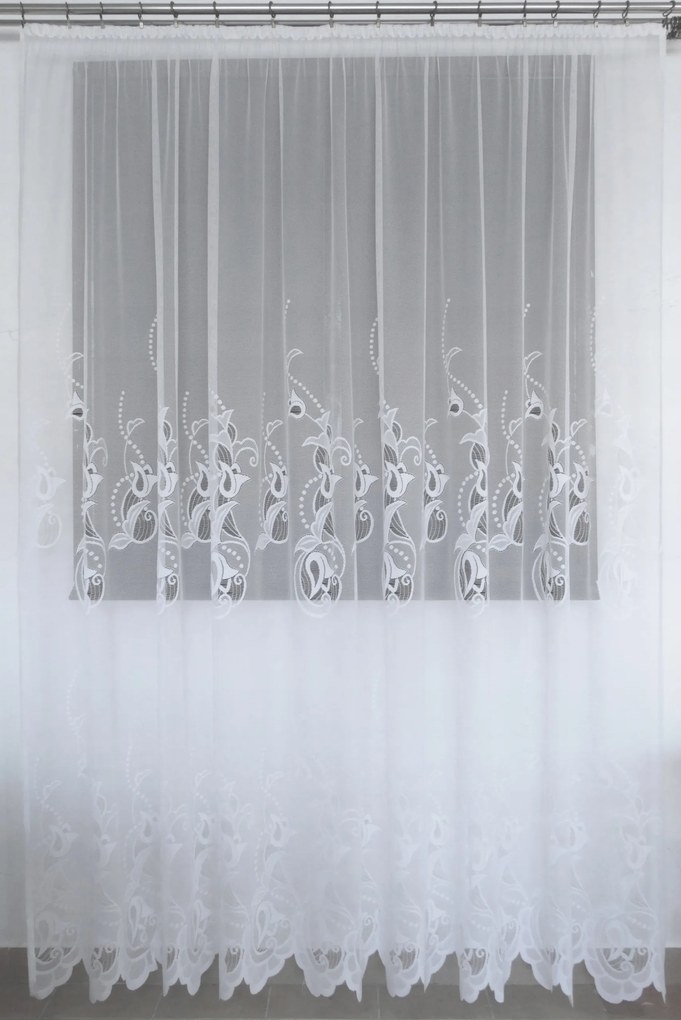 Mg Függöny jacquard Justi Fehér 190x250cm Kész Szalaggal K