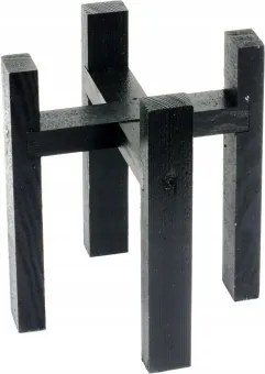 Fa virágtartó állvány fekete S Virágágyás 18 cm