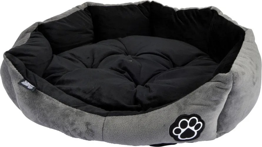 Szürke velúr fekhely kutyáknak ø 50 cm Flakes – Love Story