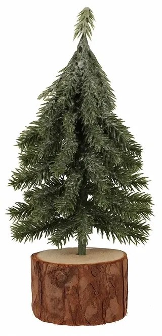 Karácsonyi dekoráció Fa egy tuskón, 19 cm, 2 db-osszett