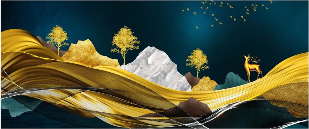Kép - Szarvas a tájban (120x50 cm)