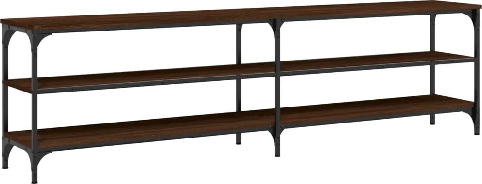 vidaXL barna tölgyszínű szerelt fa és fém TV-szekrény 180x30x50 cm