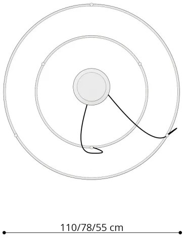 Thoro TH.268 - RIO LED csillár 80W, 230V, CRI95, 4000K, arany