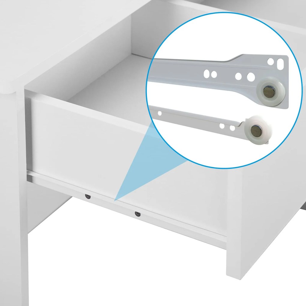 LUCIA fésülködőasztal, 108x40x140cm, fehér Jurhan