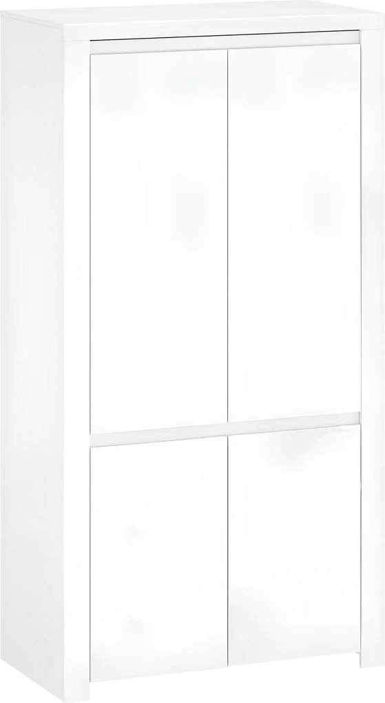 Szekrény 4D, fehér fényes, LINDY