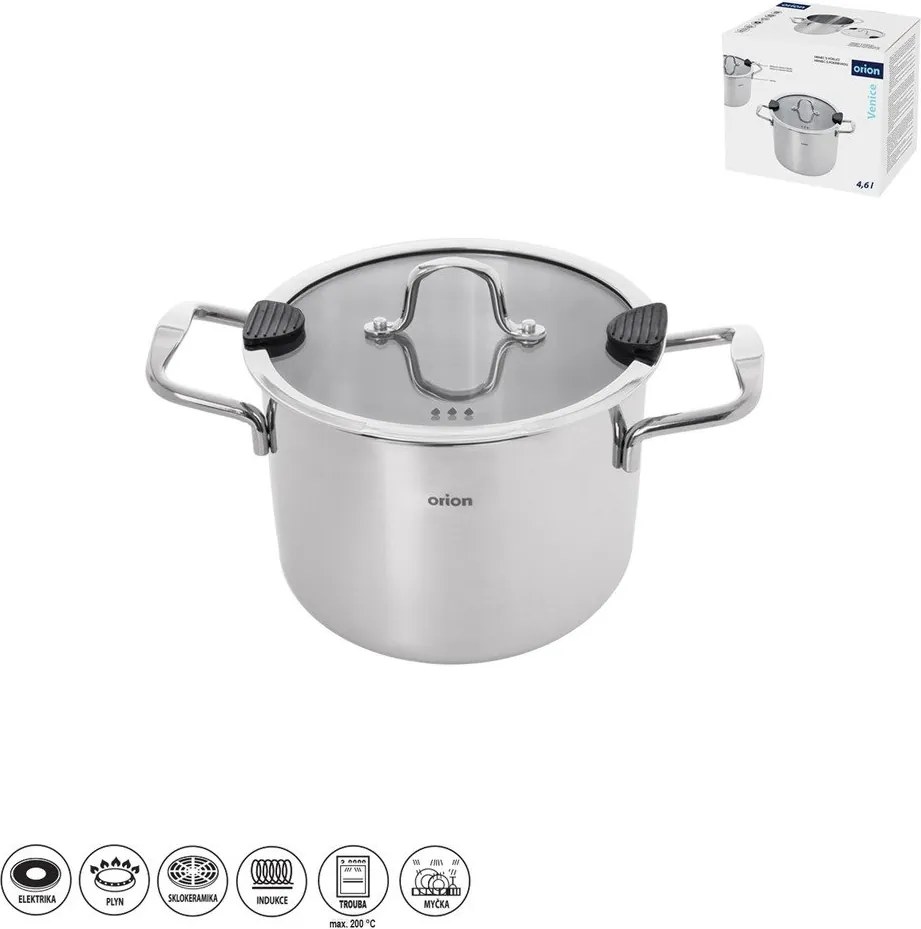 Rozsdamentes acél edény fedővel 4,6 l Venice – Orion