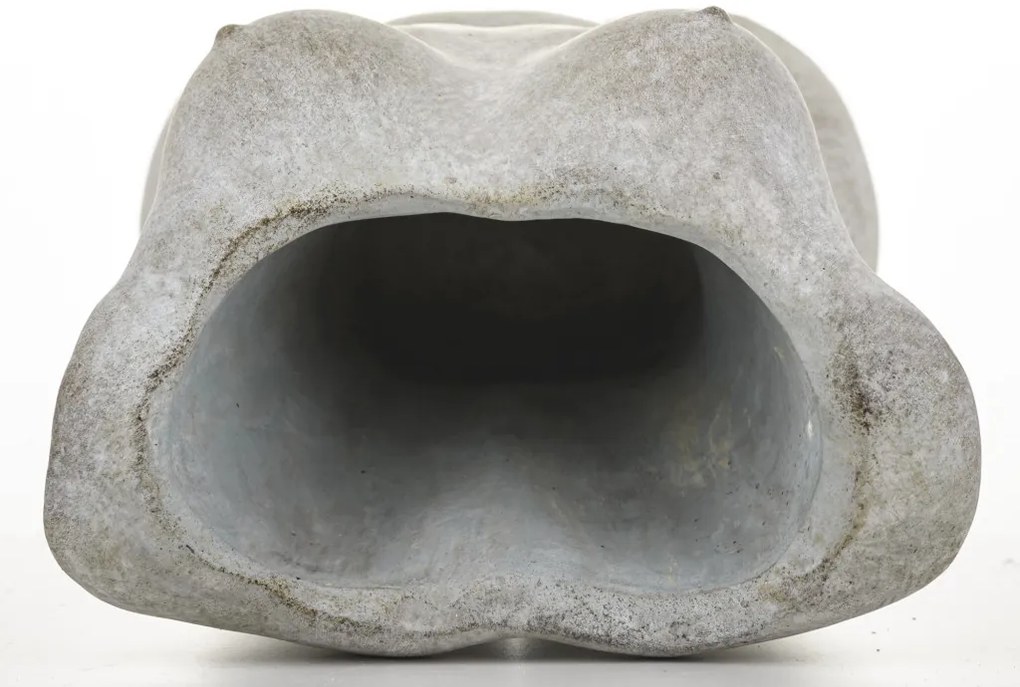Cyrus design görög stílusú emberi test formájú szürke cement virágtartó kaspó váza 21x15x11cm