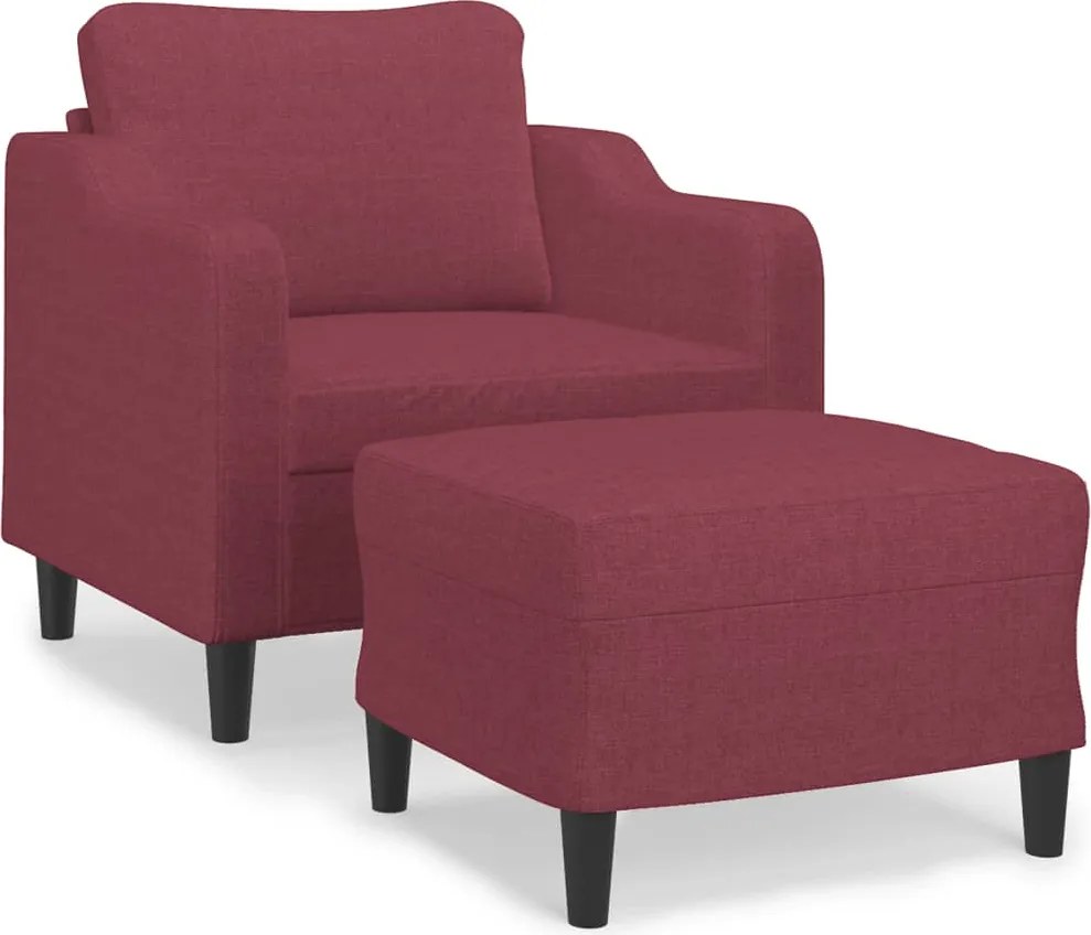 vidaXL bordó szövet kanapéfotel lábtartóval 60 cm