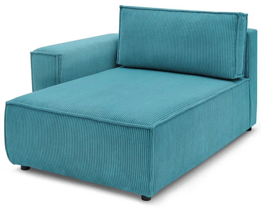 Kék kordbársony kanapé modul (bal oldali) Nihad modular – Bobochic Paris