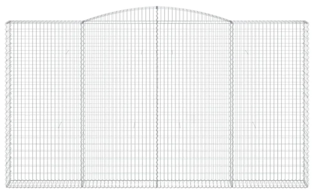 5 db íves horganyzott vas gabion kosár 400x30x220/240 cm