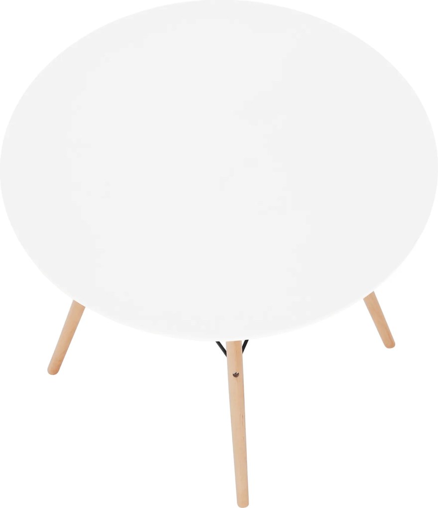 Étkezőasztal, fehér/bükk, átmérő 90 cm, GAMIN 2 NEW 90