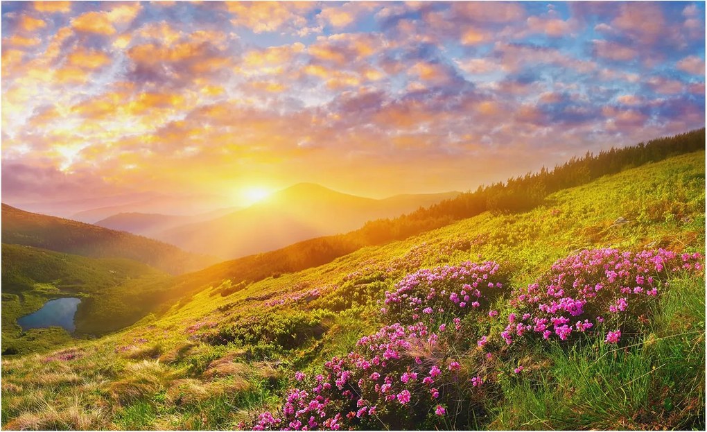 Divatos Flizelin Tapéta Ragasztóval Fali 3D Hegyi nyugat 416x254 Ragasztó