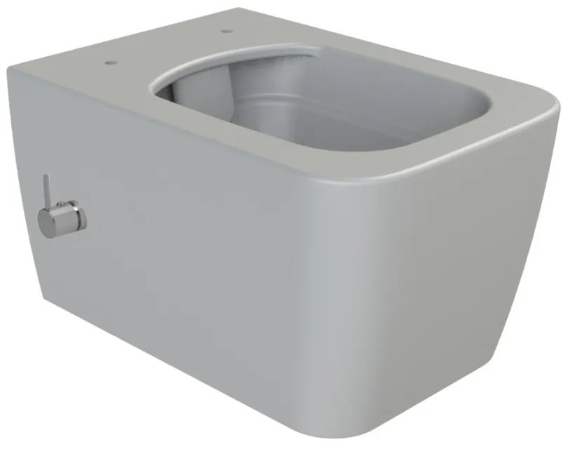 CeraStyle HERA fali WC - MATT SZÜRKE - BEÉPÍTETT bidé funkcióval - perem nélküli - 52 cm