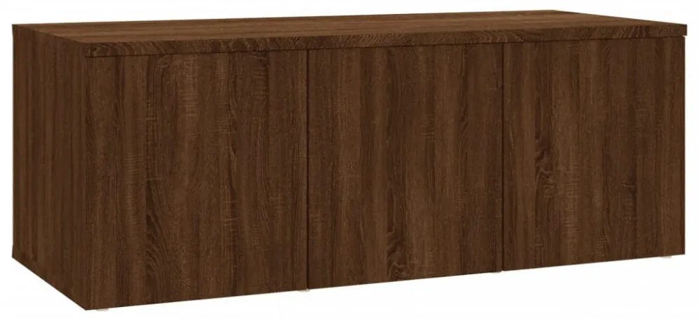barna tölgyszínű szerelt fa TV-szekrény 80x34x30 cm
