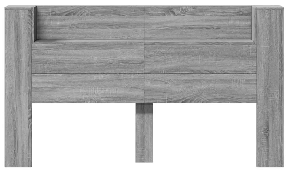 szürke sonoma színű áthidalószekrény LED-ekkel 180x16,5x103,5cm