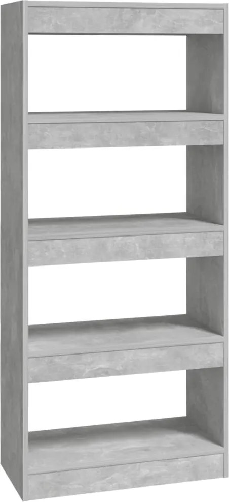 vidaXL betonszürke szerelt fa könyvszekrény/térelválasztó 60x30x135 cm