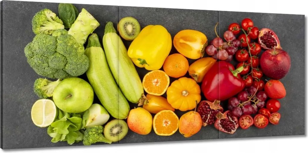 Vászonkép 150x70 Gyümölcsös és zöldséges színes sz
