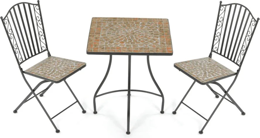 Kerti bútor szett 1+2, fém, kerámia mozaik, US1700 SET