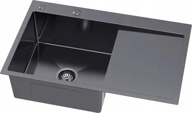Erga HD, 1 kamrás acél mosogató 780x490x210 mm, bal, grafit, ERG-MLS-HD7849LB
