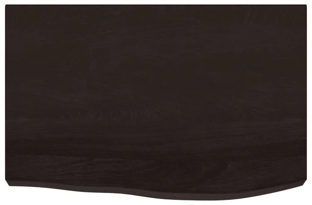 sötétbarna kezelt tömör tölgyfa fali polc 60x40x(2-6) cm