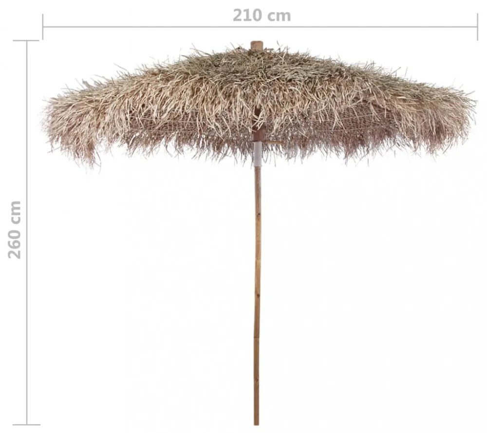 bambuszernyő banánlevél tetővel 210 cm