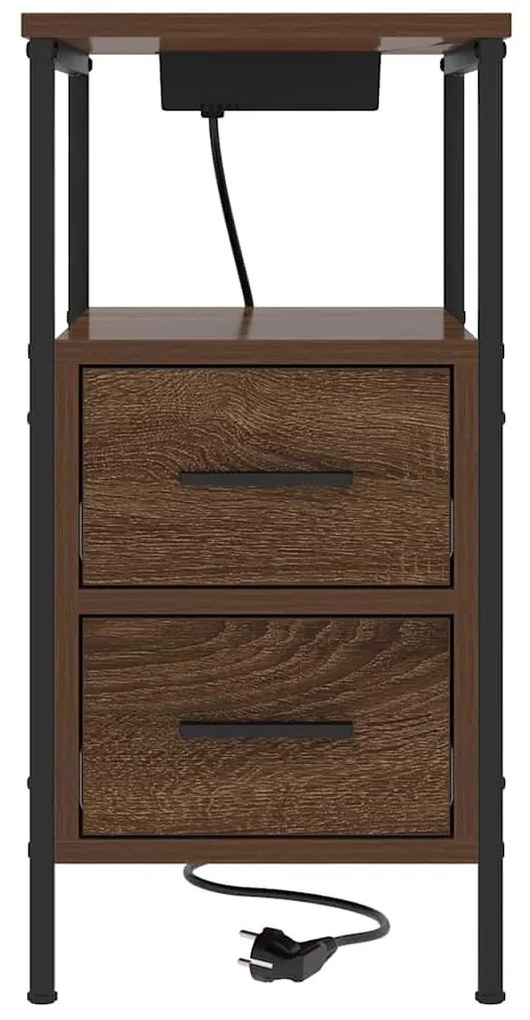 Éjjeli Szekrények 2 pcs barna tölgy 30 x 48 x 61 cm Faanyag