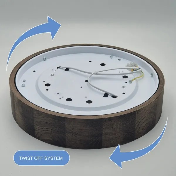 Brilagi - LED mennyezeti lámpa CARVALHO 2xE27/60W/230V tölgy-dió, Ø 37 cm