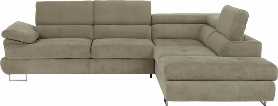 Ülőgarnitúra, világosbarna melír, szövet, jobbos, BUTON P