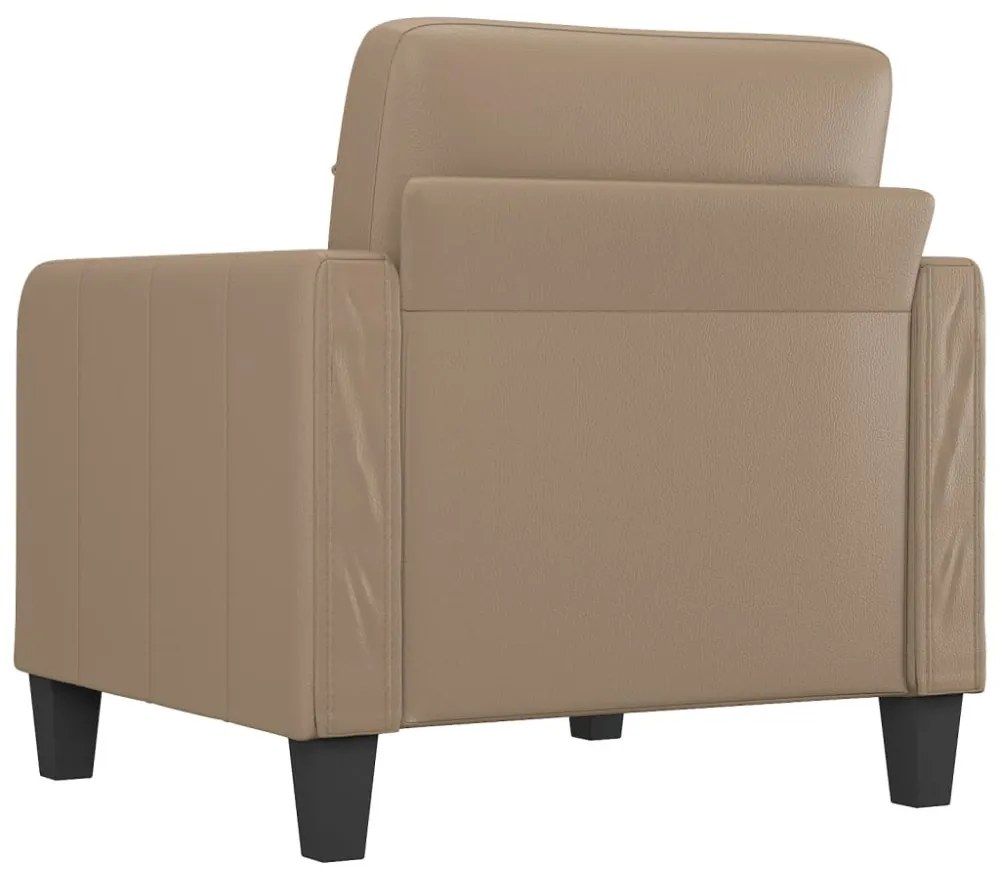 kávészínű műbőr kanapéfotel 60 cm