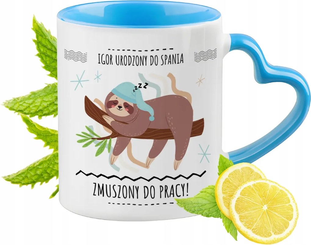 Igornak Kék Bögre Szív Alakú Füllel Kávé Ajándék