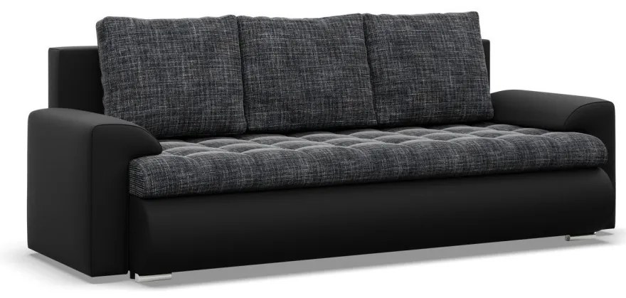 Tokio kanapéágy, fonott + műbőr, szürke - fekete