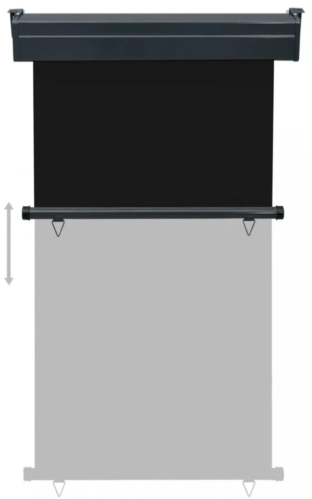 fekete erkély oldalnapellenző 105 x 250 cm