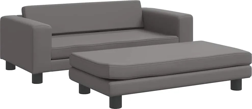 vidaXL szürke műbőr kutyaágy hosszabbítóval 100 x 50 x 30 cm