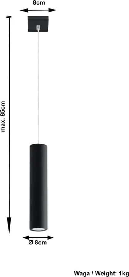 Fekete fém függőlámpa Castro – Sollux
