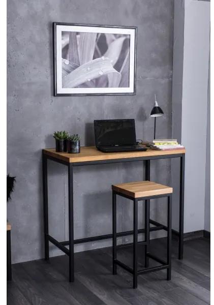 Bárasztal fekete/tölgy, METRO 110x60x100