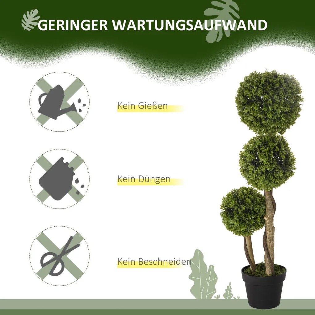 Műnövény, buxus, cserépben 90cm magas