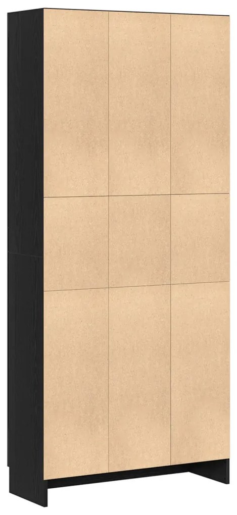 Könyvespolcok 2 db Fekete tölgyből 82,5x30,5x185 cm Műszaki fa