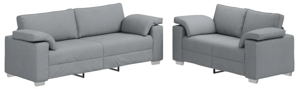 vidaXL Kanapé Szett 2 pcs Világosszürke 219 x 77 x 82 cm szövet