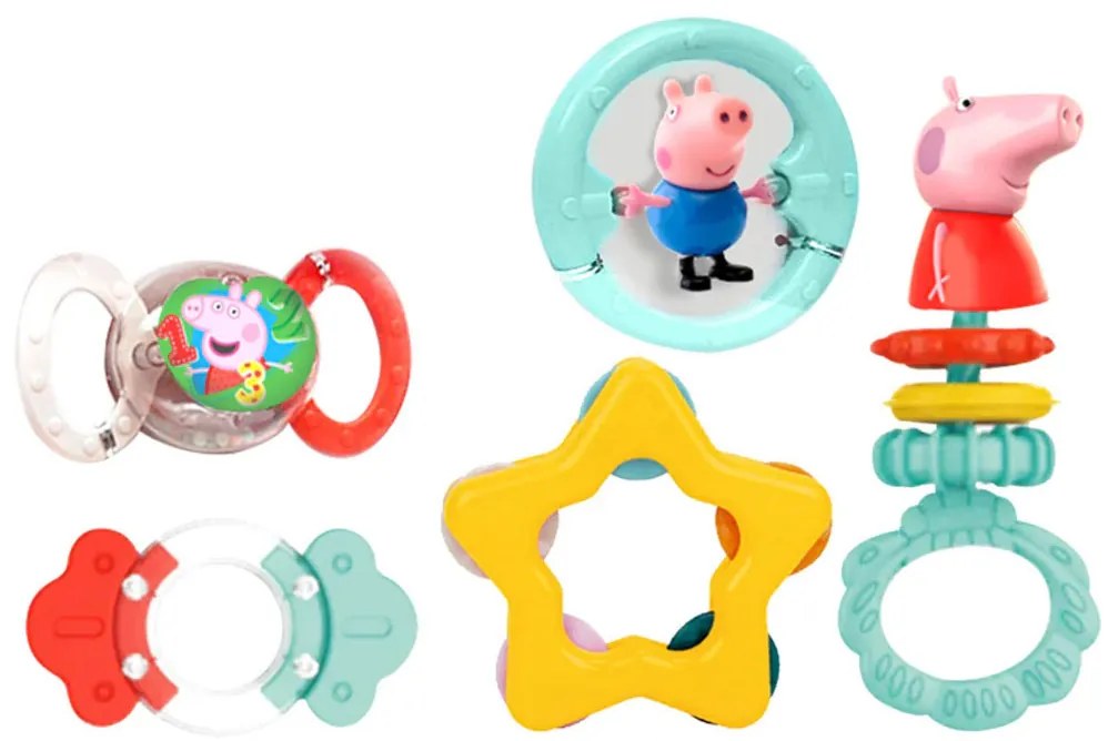 Peppa malac Fun baba csörgő és rágóka szett 5 db-os