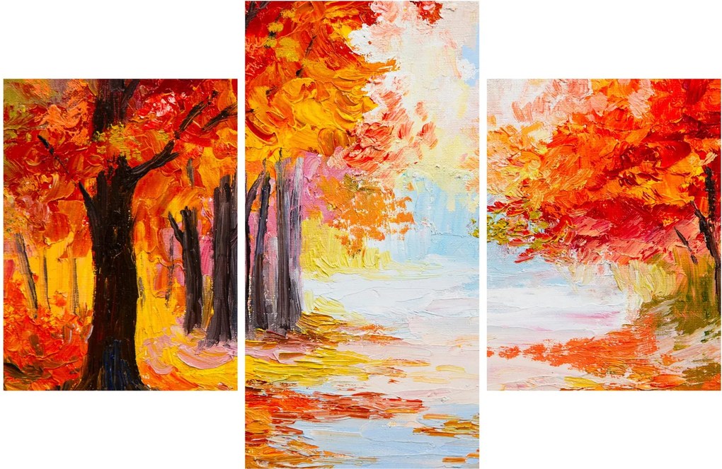 Kép - olajfestmény, színes ősz (90x60 cm)