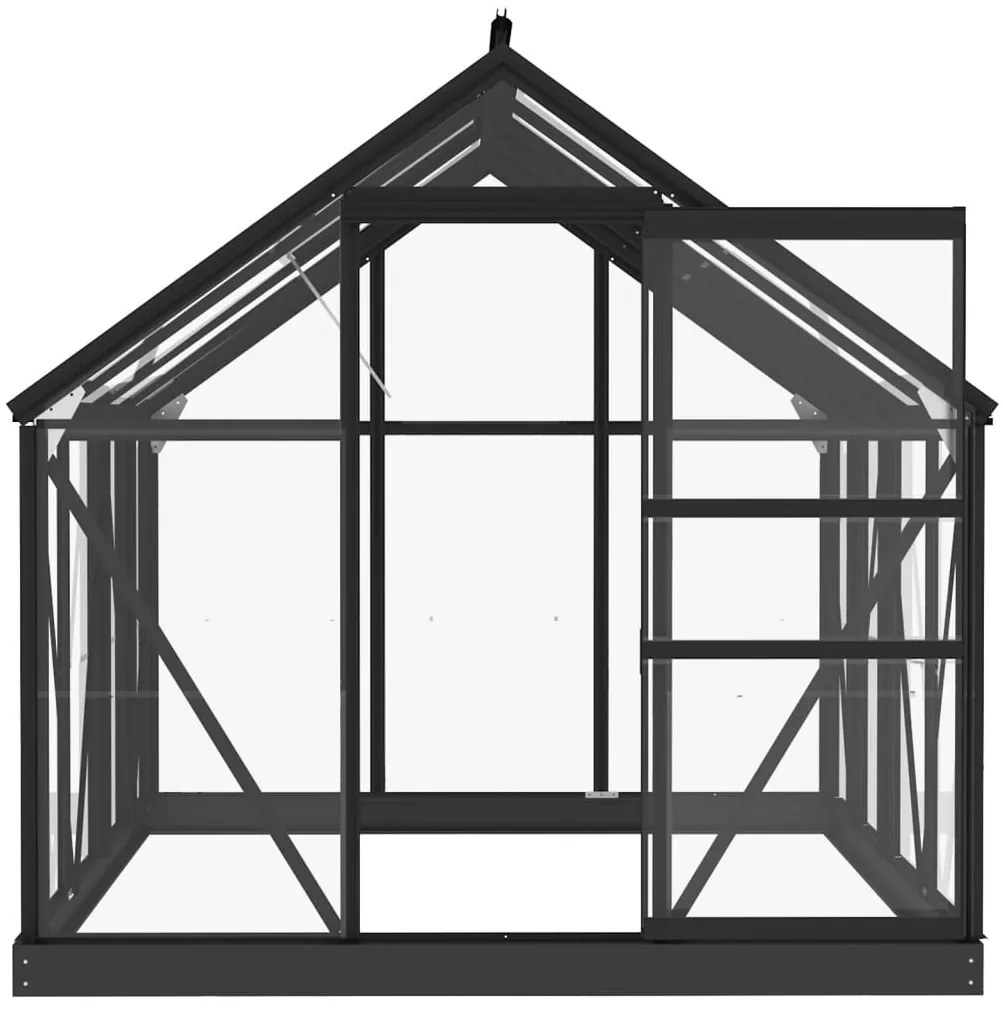 antracitszürke alumínium melegház csereváz 155 x 103 x 191 cm