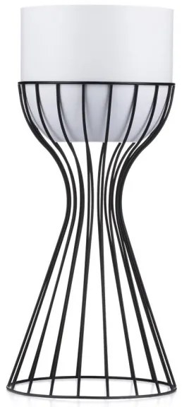 Fém virágcserép LOFT 46x20 cm fekete/fehér