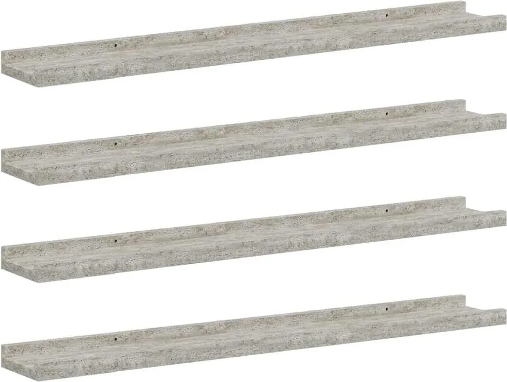 vidaXL 4 db betonszürke fali polc 80 x 9 x 3 cm