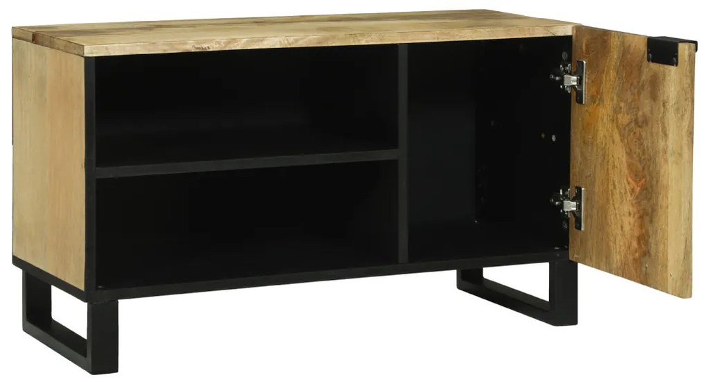 TV Szekrény - 80x31.5x46 cm Tömör Mangó és Mérnöki Fa